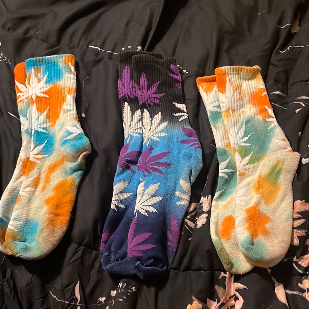 Vibrant Orange and Blue Casual Socks